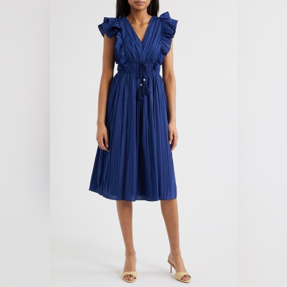Eliza J Dresses & Skirts - ELIZA J Ruffle Trim Pleat Dress ❤️NWT❤️IN STORES❤️